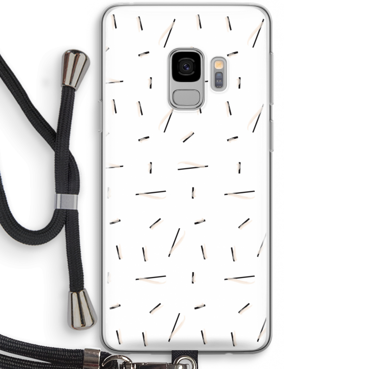 Hipster stripes: Samsung Galaxy S9 Transparant Hoesje met koord