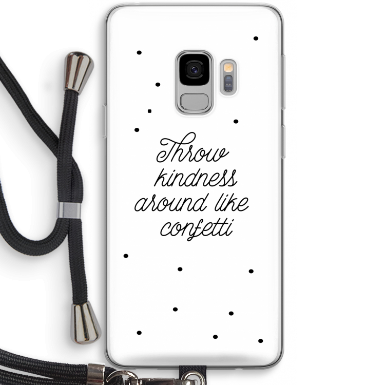 Confetti: Samsung Galaxy S9 Transparant Hoesje met koord