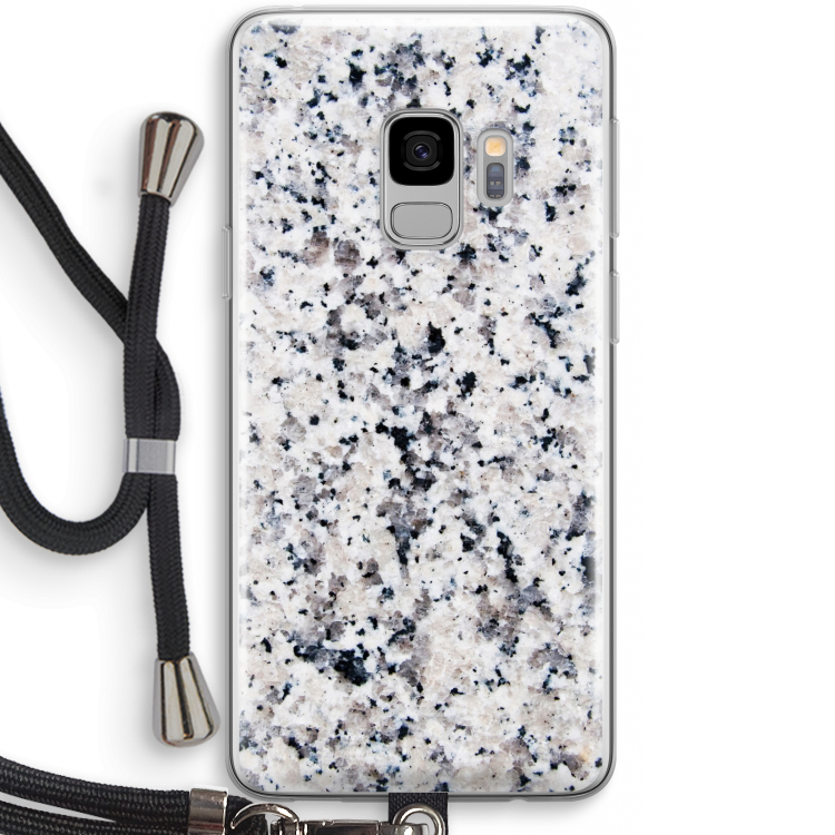 Gespikkelde marmer: Samsung Galaxy S9 Transparant Hoesje met koord