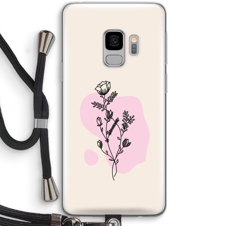 Roses are red: Samsung Galaxy S9 Transparant Hoesje met koord