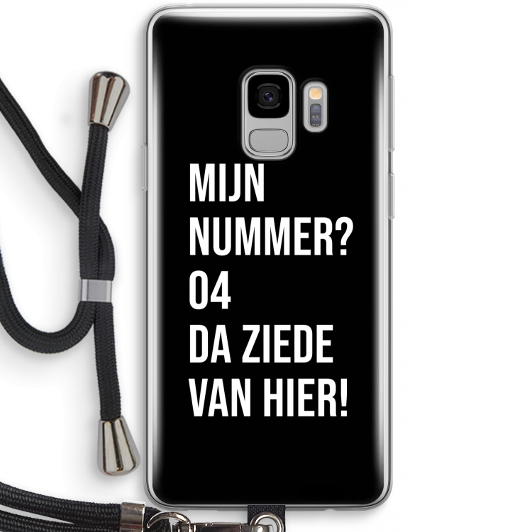 Da ziede van hier - Zwart: Samsung Galaxy S9 Transparant Hoesje met koord