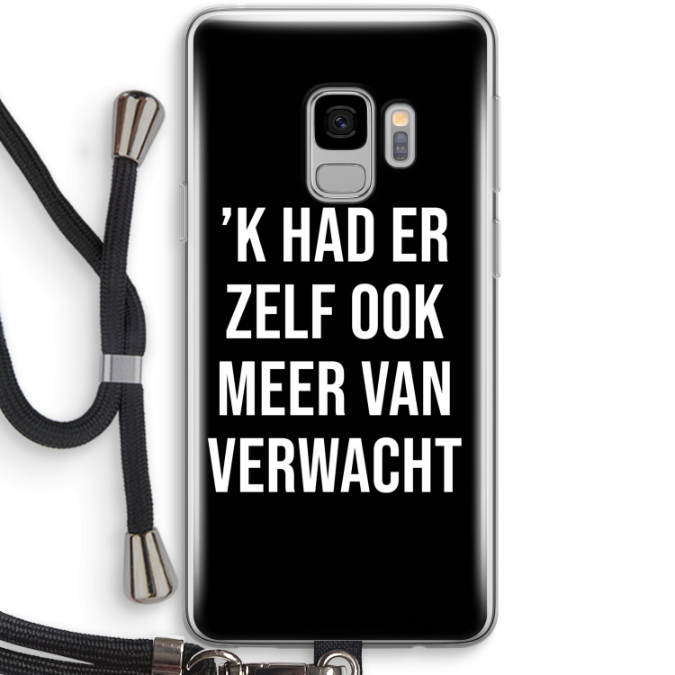 Meer verwacht - Zwart: Samsung Galaxy S9 Transparant Hoesje met koord