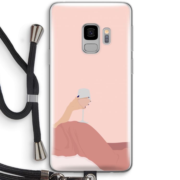 Wine: Samsung Galaxy S9 Transparant Hoesje met koord