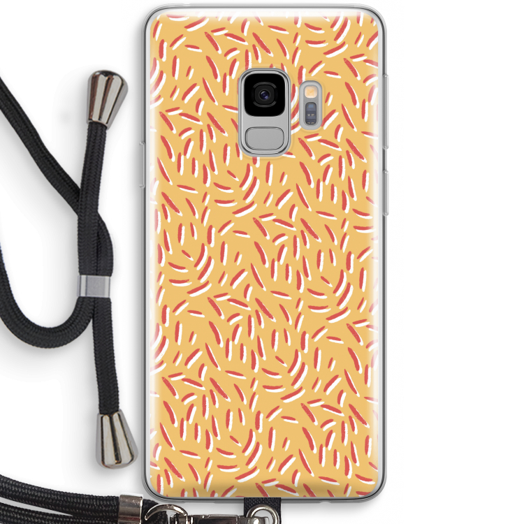 Camouflage: Samsung Galaxy S9 Transparant Hoesje met koord