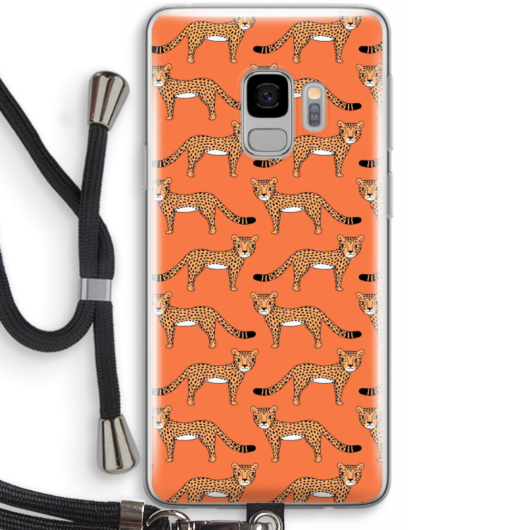 Cheetah: Samsung Galaxy S9 Transparant Hoesje met koord