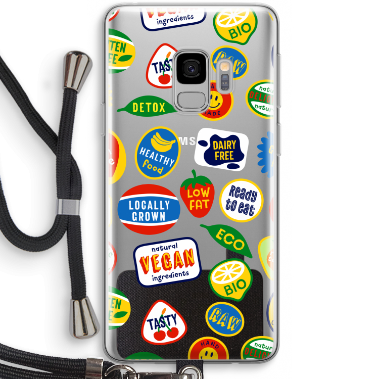 Fruitsticker: Samsung Galaxy S9 Transparant Hoesje met koord