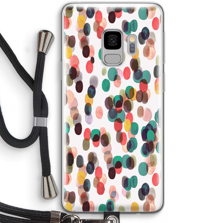 Tropical Dots: Samsung Galaxy S9 Transparant Hoesje met koord
