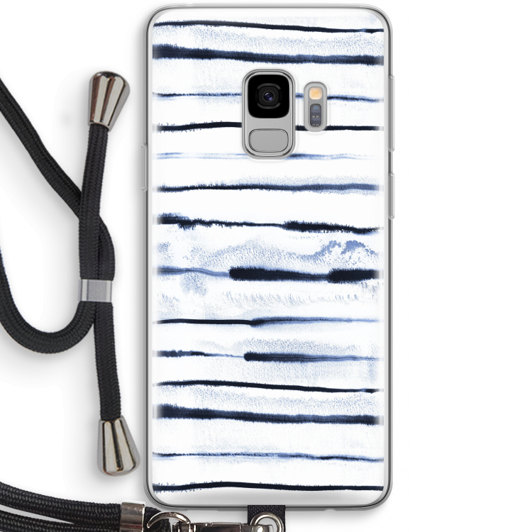 Ink Stripes: Samsung Galaxy S9 Transparant Hoesje met koord