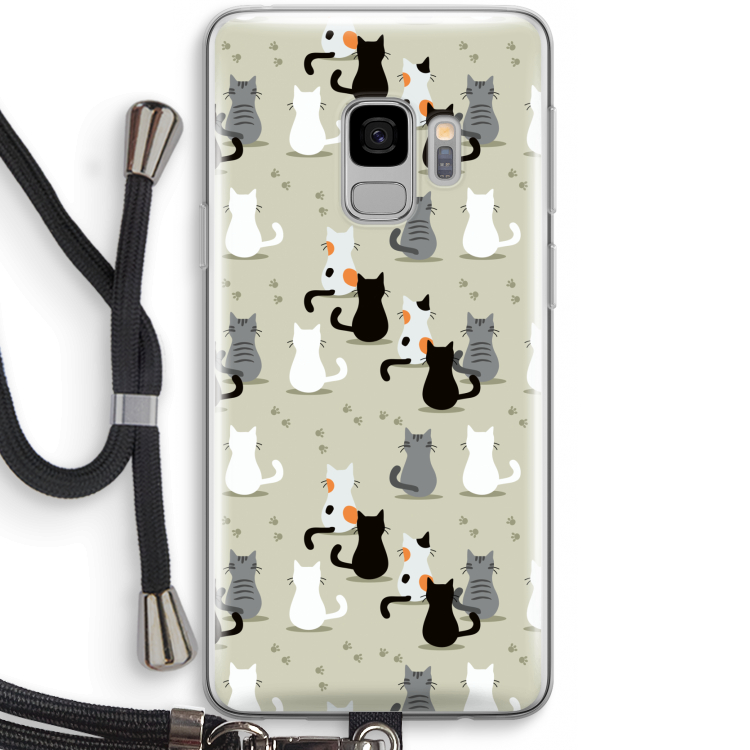 Katten: Samsung Galaxy S9 Transparant Hoesje met koord