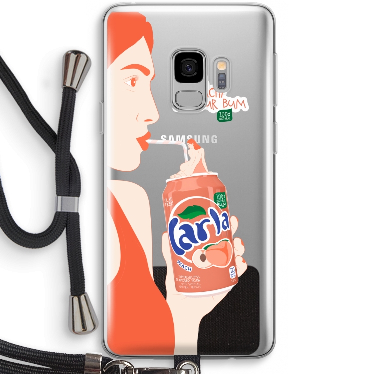 Peach please!: Samsung Galaxy S9 Transparant Hoesje met koord