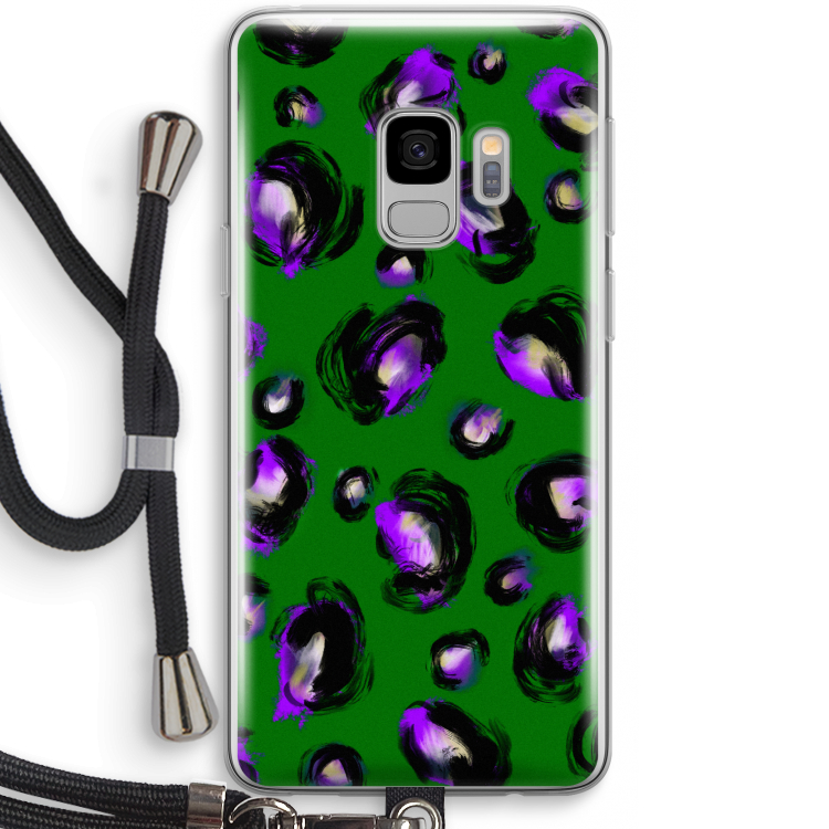 Green Cheetah: Samsung Galaxy S9 Transparant Hoesje met koord