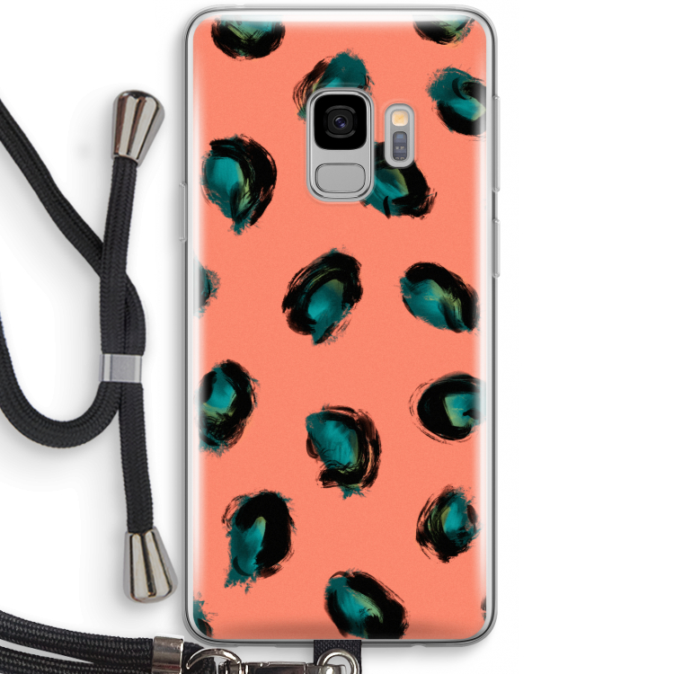 Pink Cheetah: Samsung Galaxy S9 Transparant Hoesje met koord