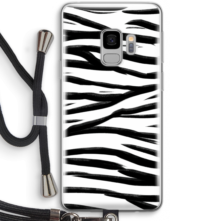 Zebra pattern: Samsung Galaxy S9 Transparant Hoesje met koord
