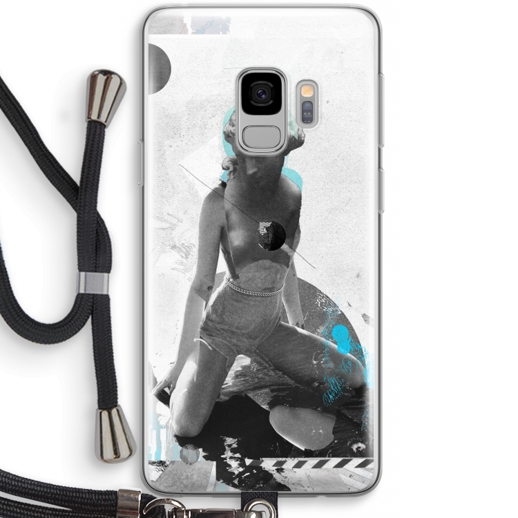 I will not feel a thing: Samsung Galaxy S9 Transparant Hoesje met koord