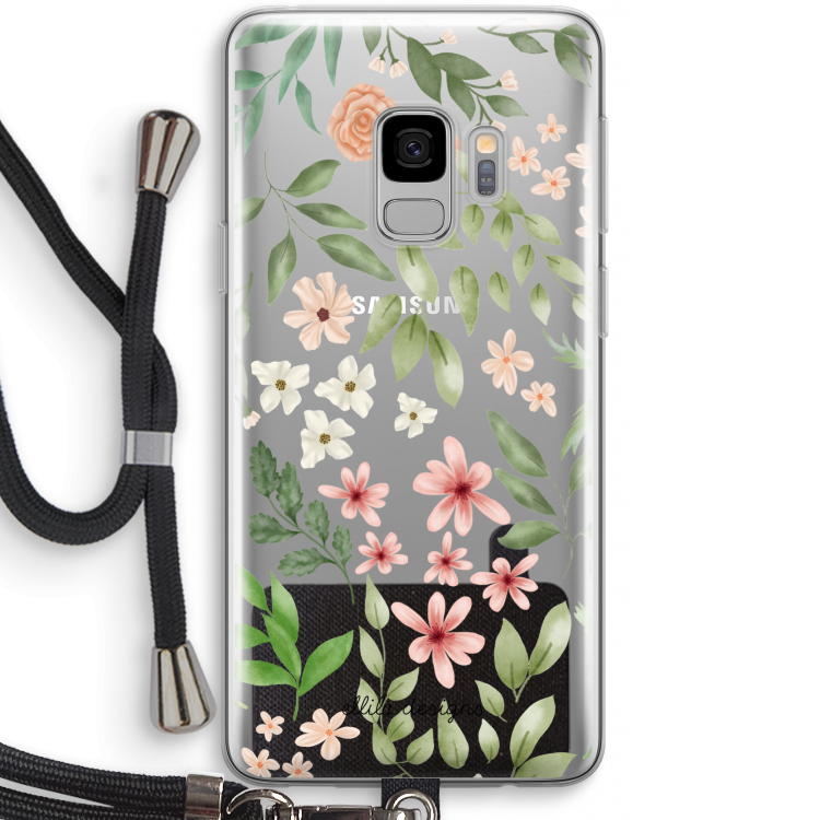 Botanical sweet flower heaven: Samsung Galaxy S9 Transparant Hoesje met koord