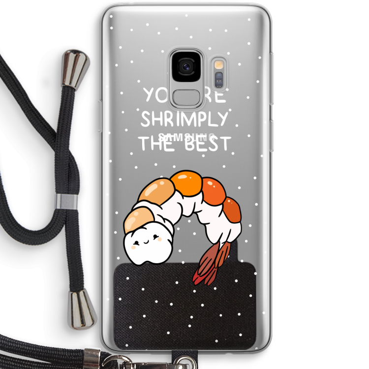 You're Shrimply The Best: Samsung Galaxy S9 Transparant Hoesje met koord