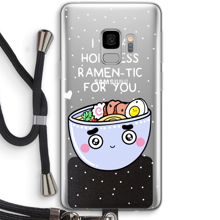 I'm A Hopeless Ramen-Tic For You: Samsung Galaxy S9 Transparant Hoesje met koord