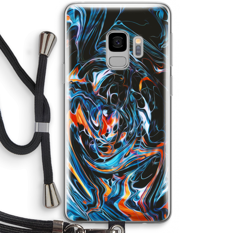 Black Unicorn: Samsung Galaxy S9 Transparant Hoesje met koord