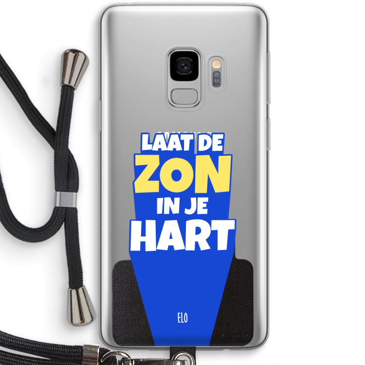 Laat de zon in je hart: Samsung Galaxy S9 Transparant Hoesje met koord