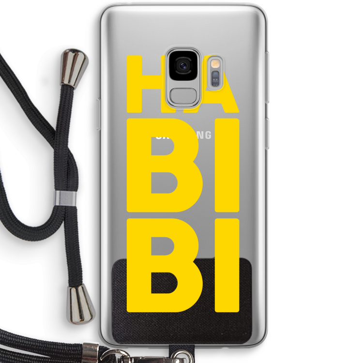 Habibi Blue: Samsung Galaxy S9 Transparant Hoesje met koord
