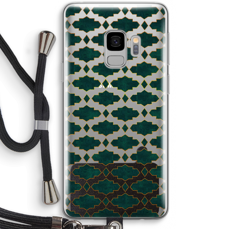 Moroccan tiles: Samsung Galaxy S9 Transparant Hoesje met koord