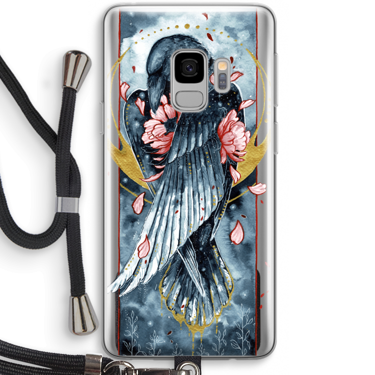 Golden Raven: Samsung Galaxy S9 Transparant Hoesje met koord