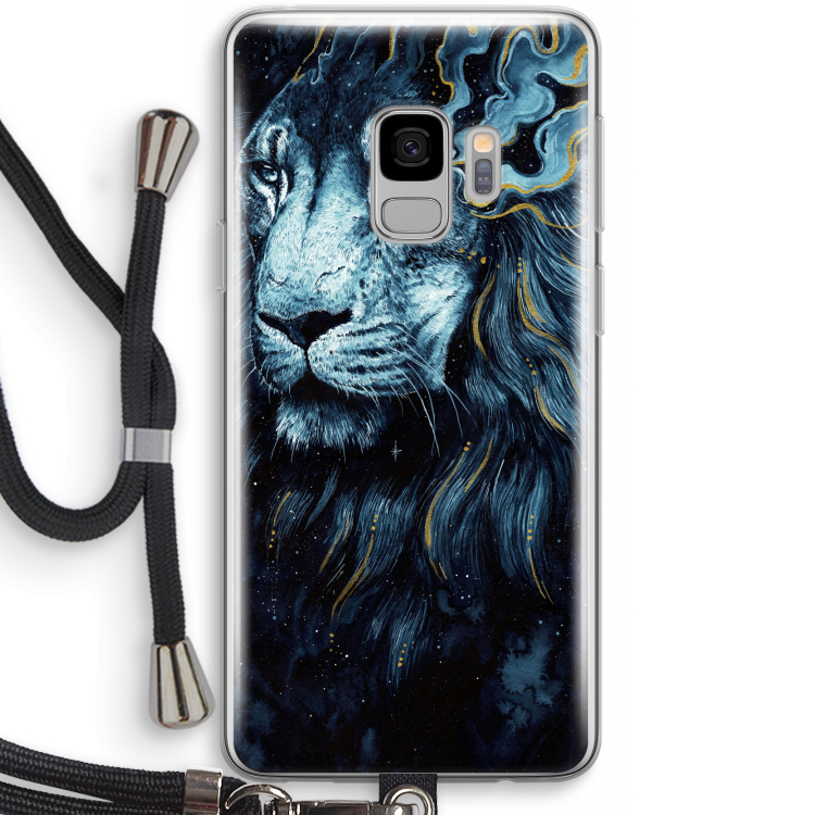 Darkness Lion: Samsung Galaxy S9 Transparant Hoesje met koord
