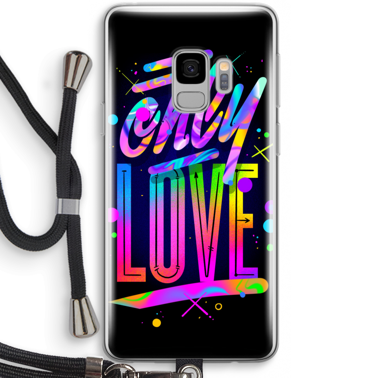 Only Love: Samsung Galaxy S9 Transparant Hoesje met koord
