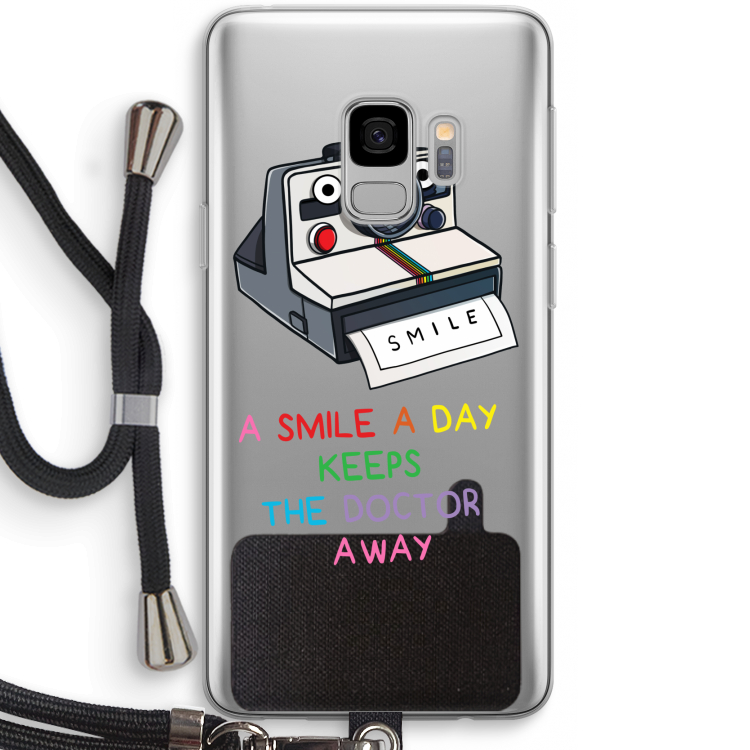 Smile: Samsung Galaxy S9 Transparant Hoesje met koord