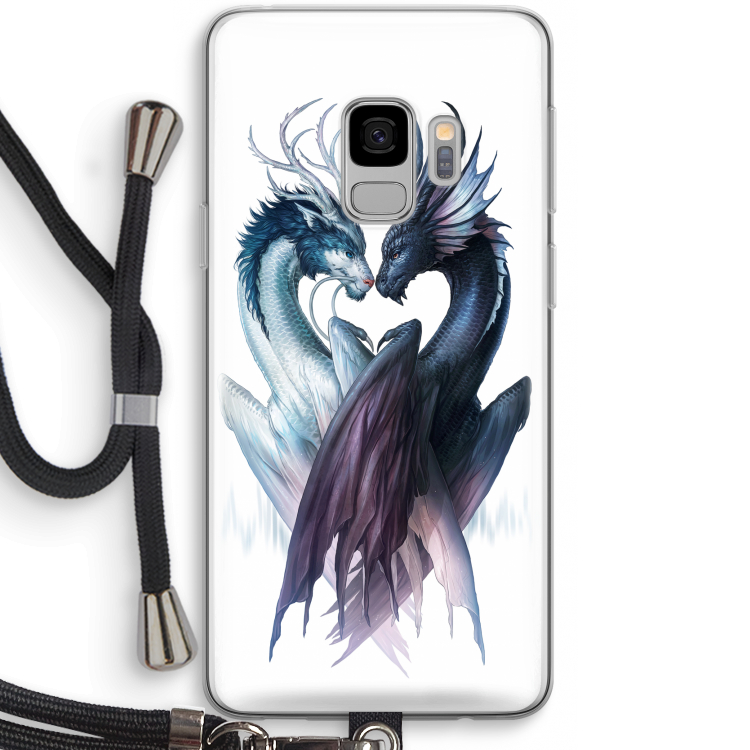 Yin Yang Dragons: Samsung Galaxy S9 Transparant Hoesje met koord