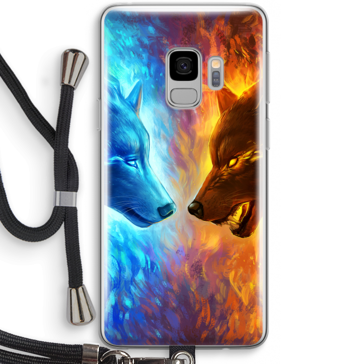 Fire & Ice: Samsung Galaxy S9 Transparant Hoesje met koord
