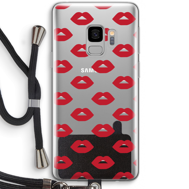 Lips: Samsung Galaxy S9 Transparant Hoesje met koord