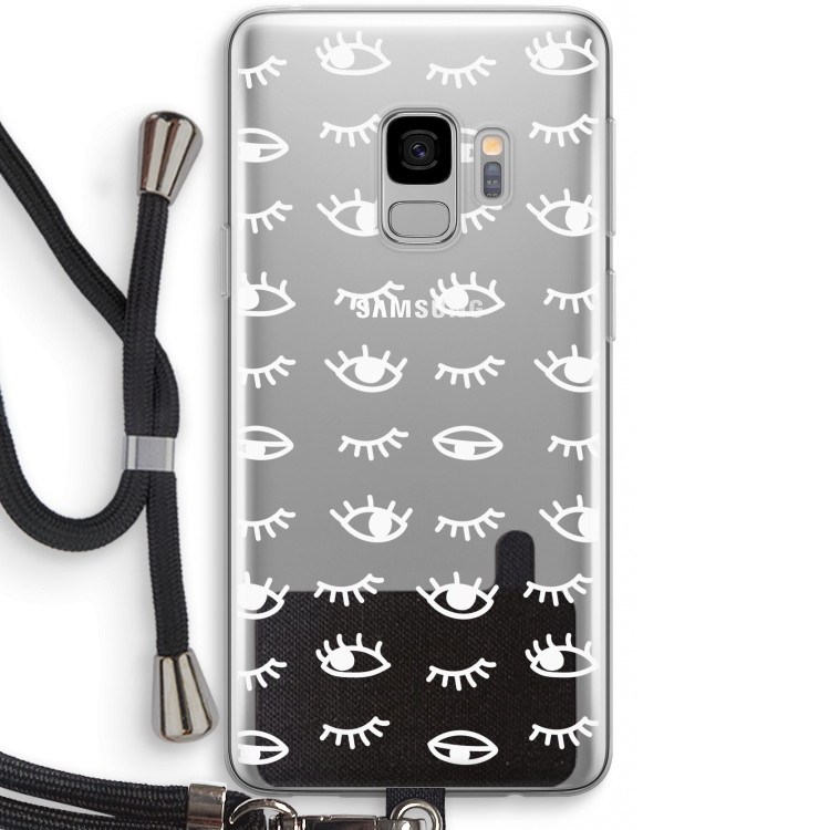 Eye pattern #3: Samsung Galaxy S9 Transparant Hoesje met koord
