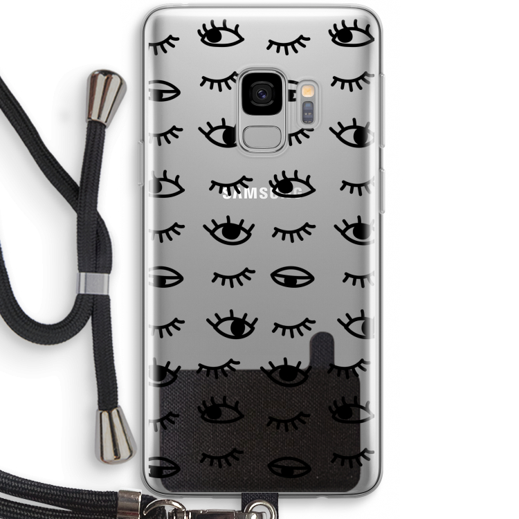 Eye pattern #2: Samsung Galaxy S9 Transparant Hoesje met koord