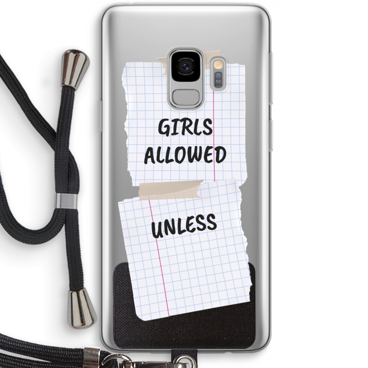 No Girls Allowed Unless: Samsung Galaxy S9 Transparant Hoesje met koord