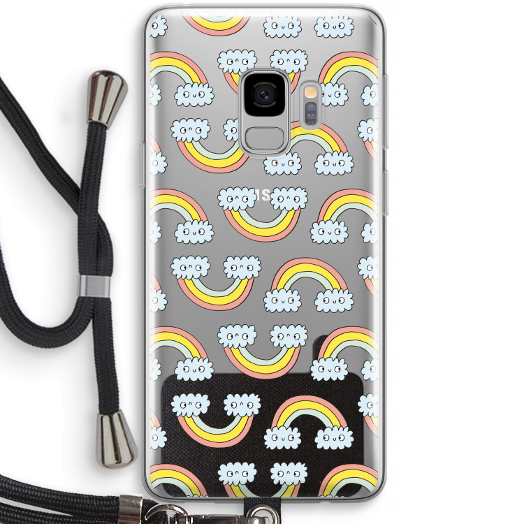Regenboog: Samsung Galaxy S9 Transparant Hoesje met koord