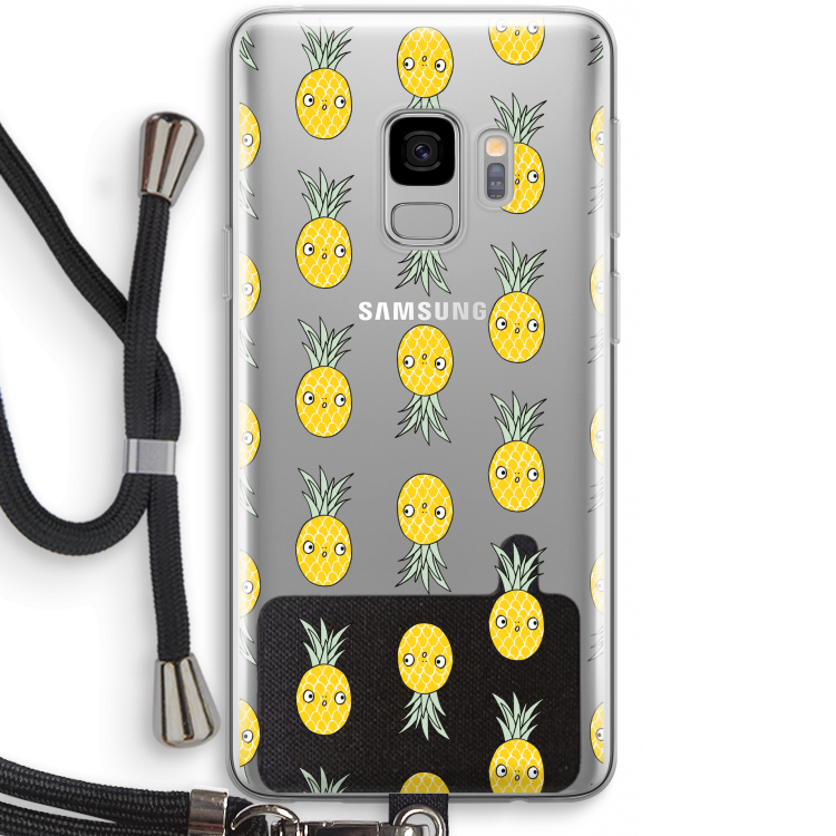 Ananas: Samsung Galaxy S9 Transparant Hoesje met koord