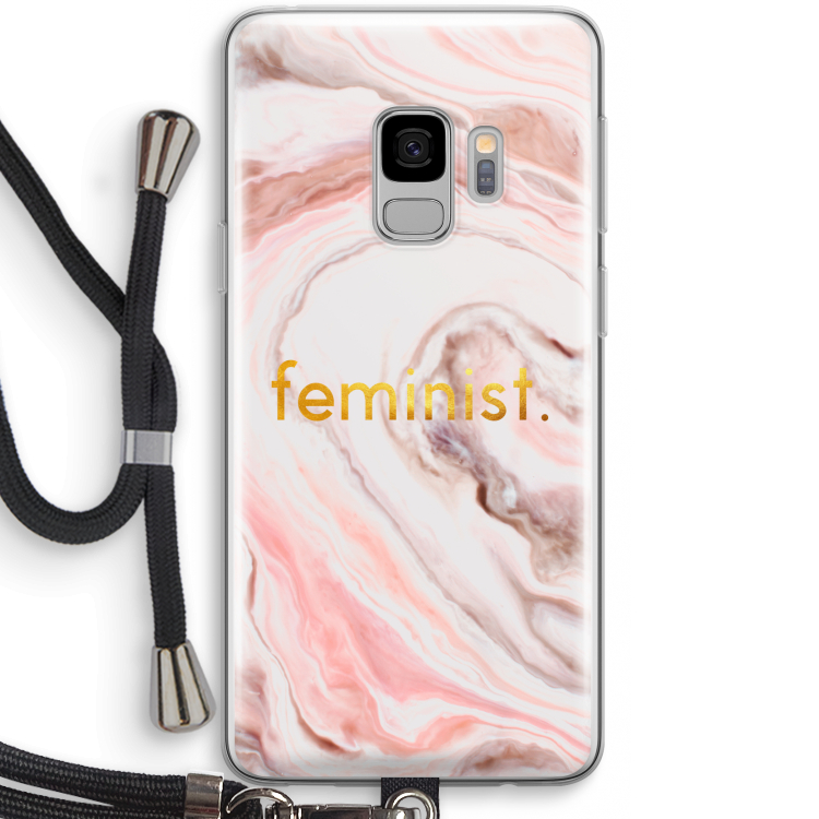 Feminist: Samsung Galaxy S9 Transparant Hoesje met koord