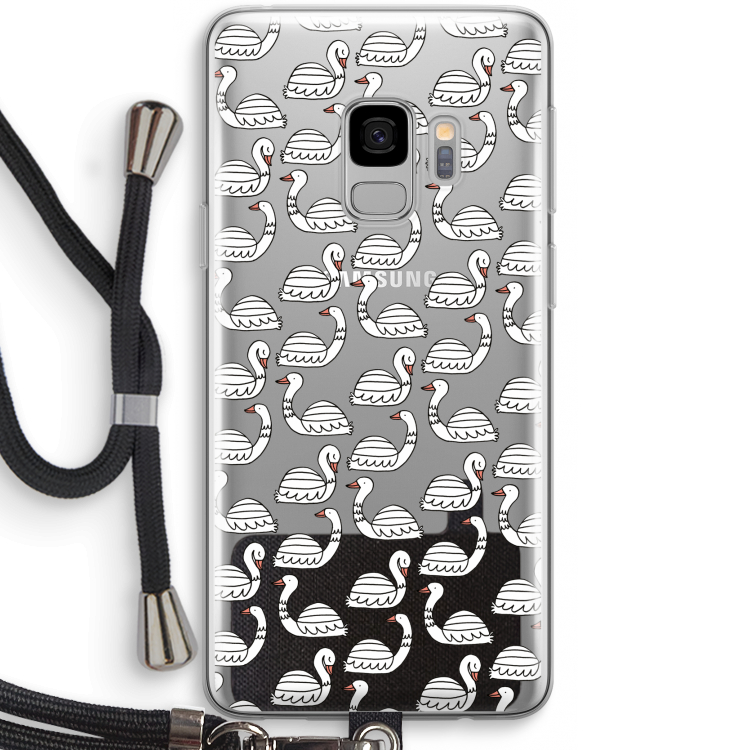 Zwanen: Samsung Galaxy S9 Transparant Hoesje met koord
