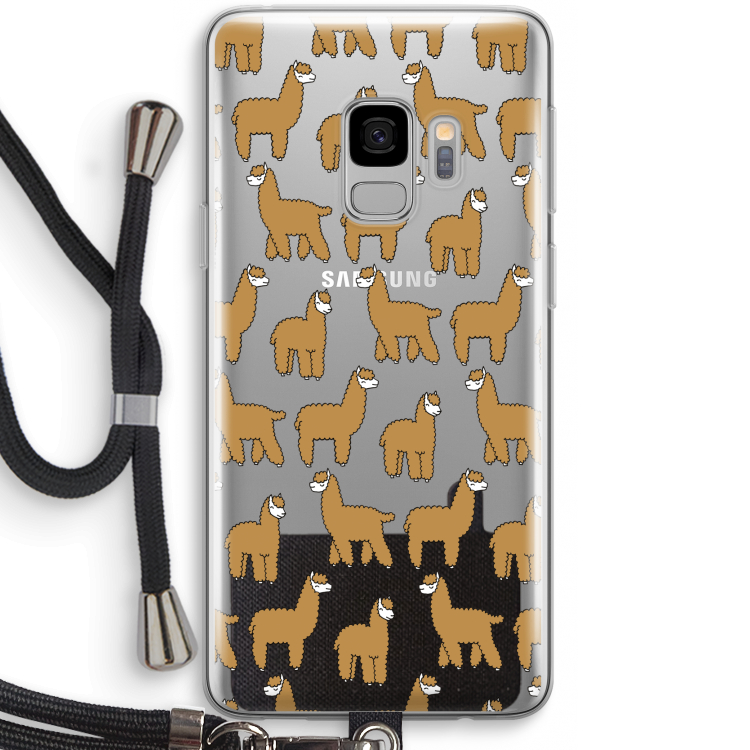 Alpacas: Samsung Galaxy S9 Transparant Hoesje met koord