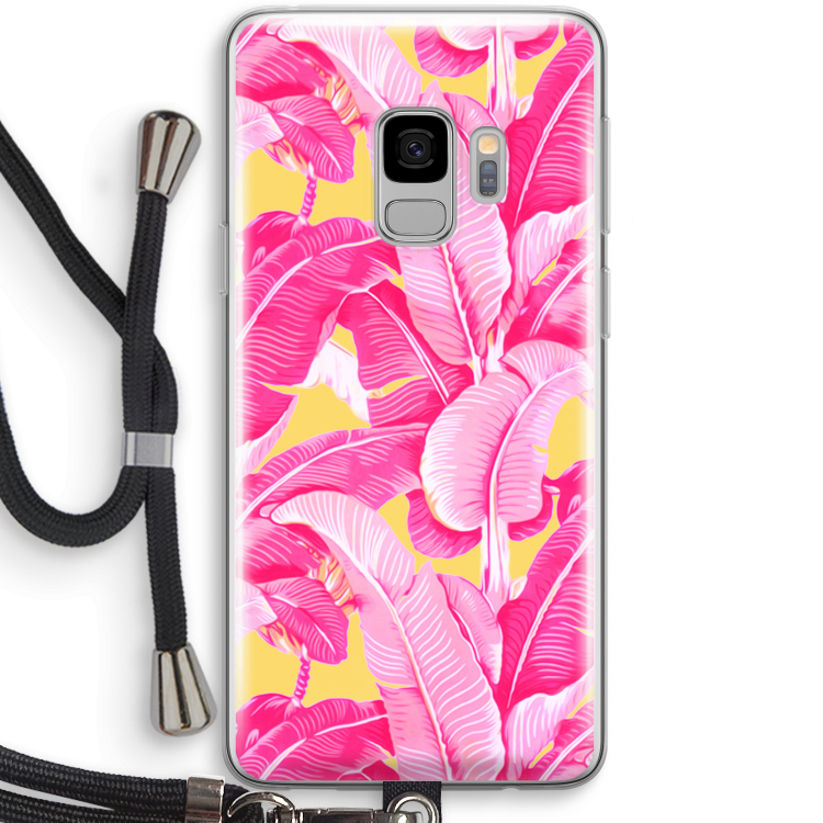 Pink Banana: Samsung Galaxy S9 Transparant Hoesje met koord