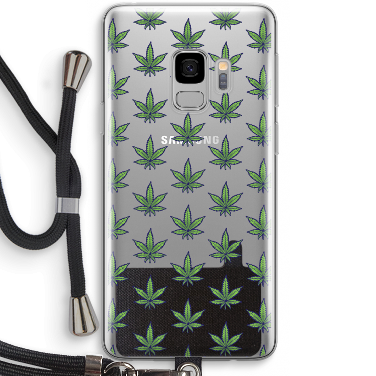 Weed: Samsung Galaxy S9 Transparant Hoesje met koord