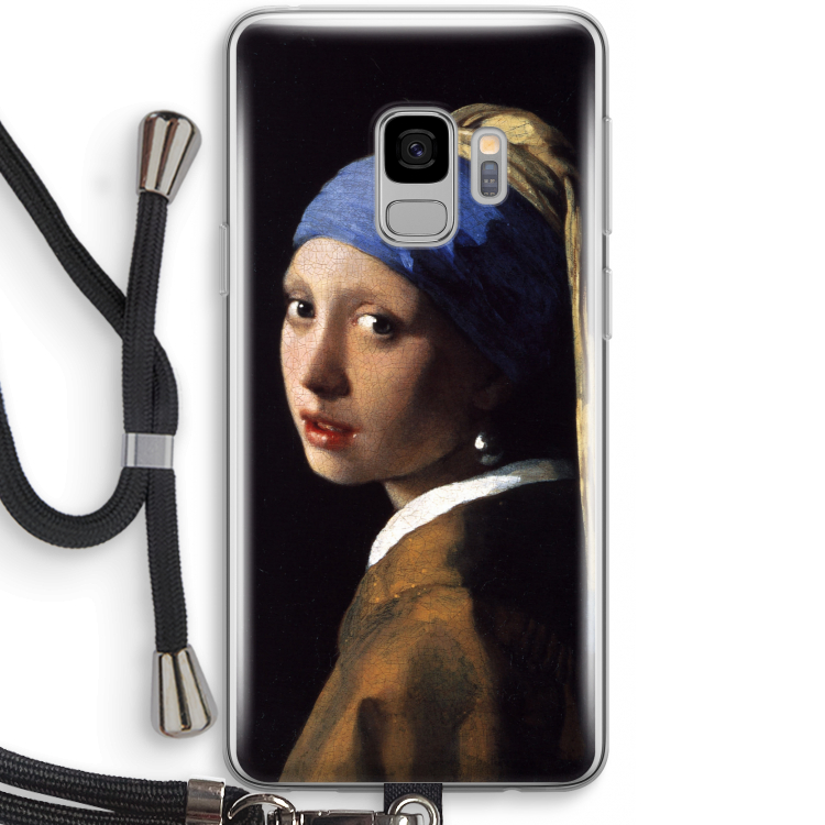The Pearl Earring: Samsung Galaxy S9 Transparant Hoesje met koord