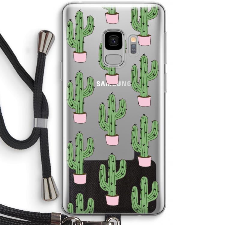Cactus Lover: Samsung Galaxy S9 Transparant Hoesje met koord