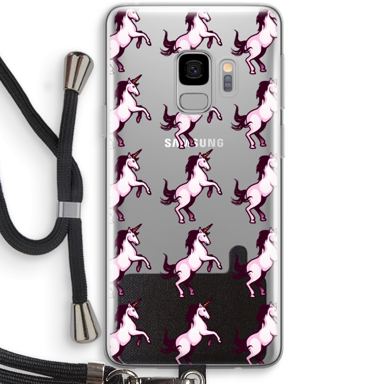 Musketon Unicorn: Samsung Galaxy S9 Transparant Hoesje met koord