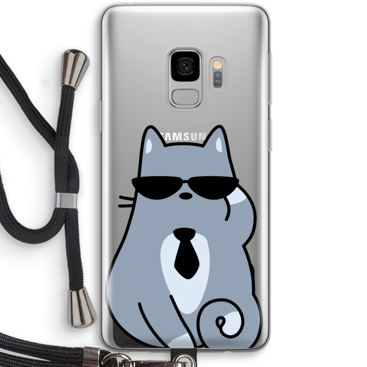 Cool cat: Samsung Galaxy S9 Transparant Hoesje met koord