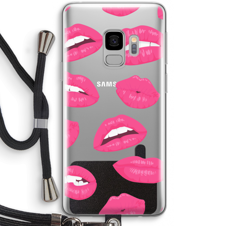 Bite my lip: Samsung Galaxy S9 Transparant Hoesje met koord