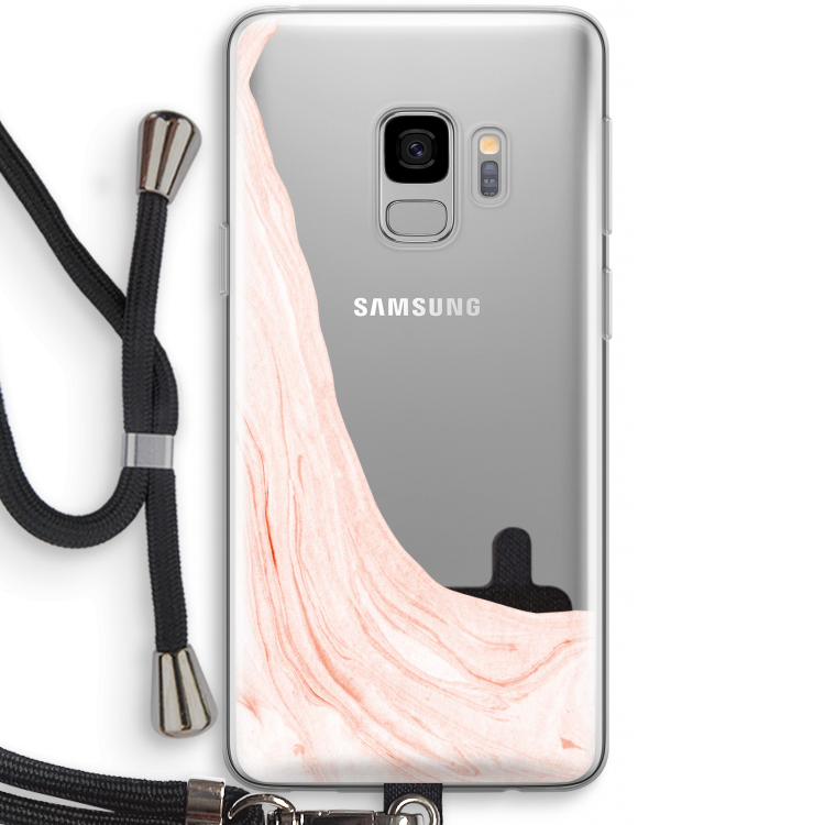 Peach bath: Samsung Galaxy S9 Transparant Hoesje met koord