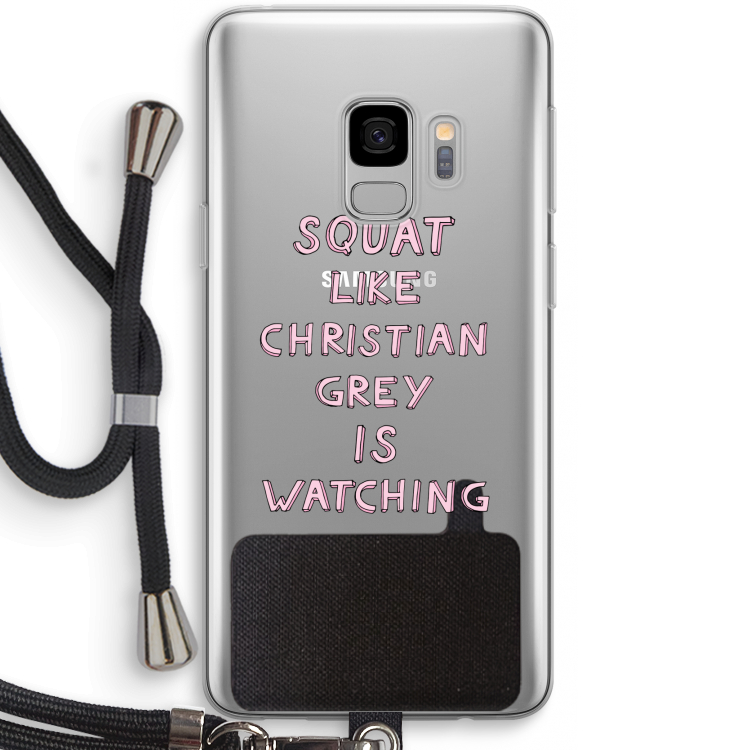 Christian Grey: Samsung Galaxy S9 Transparant Hoesje met koord