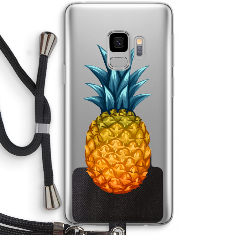 Grote ananas: Samsung Galaxy S9 Transparant Hoesje met koord